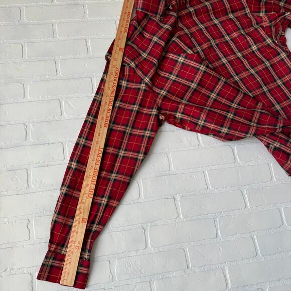 Cabela's Outfitter Series Men's Red Plaid 100% Cotton Long Sleeve XL Tall Shirt - Picture 4 of 7